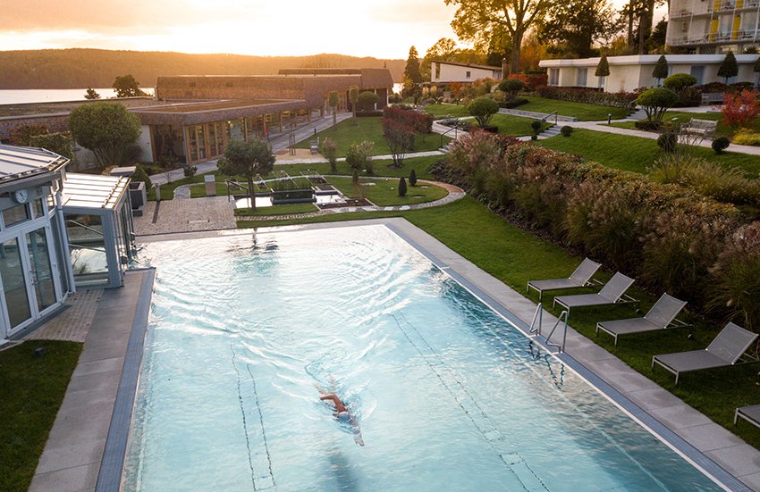 cropLake Constance Resort Sunset swim