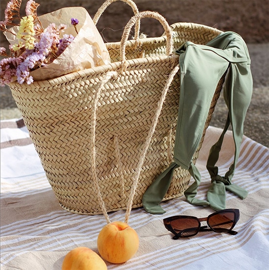 Summer basket with flowers